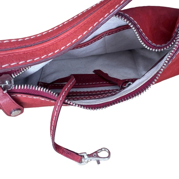 🔥 Michael Kors Red Silver Studded leather Astor shoulder bag w Dustbag - Picture 4 of 6